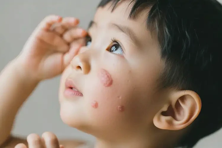 小孩臉上有濕疹不管它會自己好嗎(圖1)