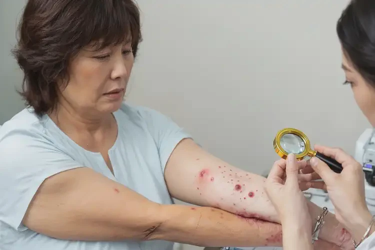 女人手臂長濕疹可不可以徹底自愈(圖4)