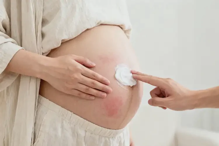 孕妇肚子上出现湿疹不管它会自己好吗(图1)