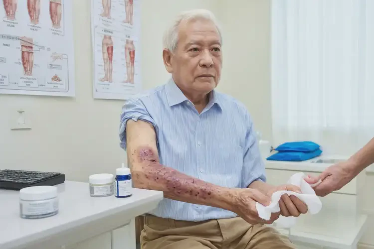 高齡老人手臂出現(xiàn)濕疹不管它會自己好嗎(圖2)