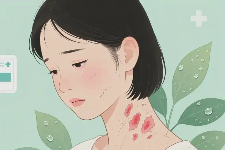 青年人脖子长湿疹可不可以彻底自愈(图3)