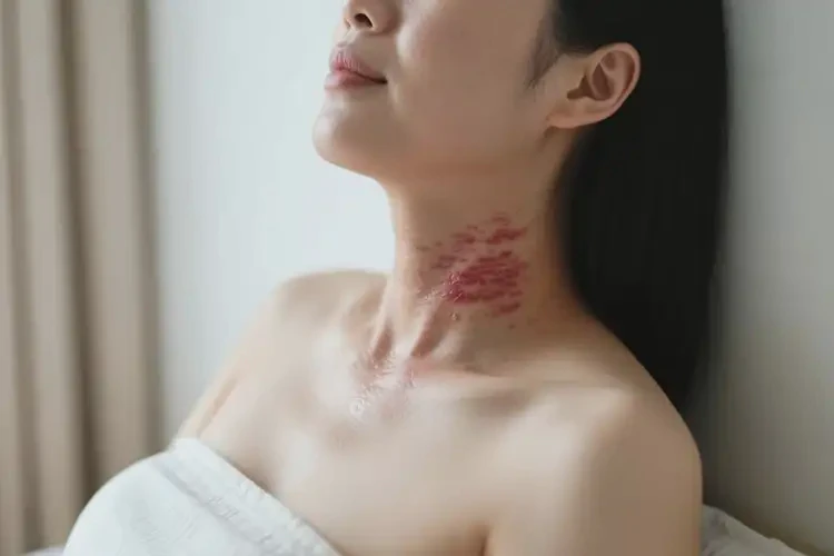 產(chǎn)婦脖子上出現(xiàn)濕疹不管它會自己自愈嗎(圖2)