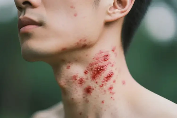 男人脖子上起濕疹能夠徹底治愈嗎(圖3)