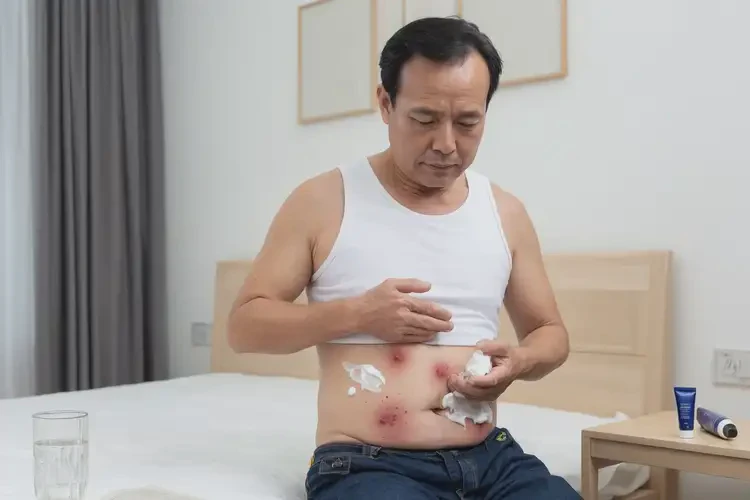 男性肚子经常长湿疹不管它会自己自愈吗(图2)