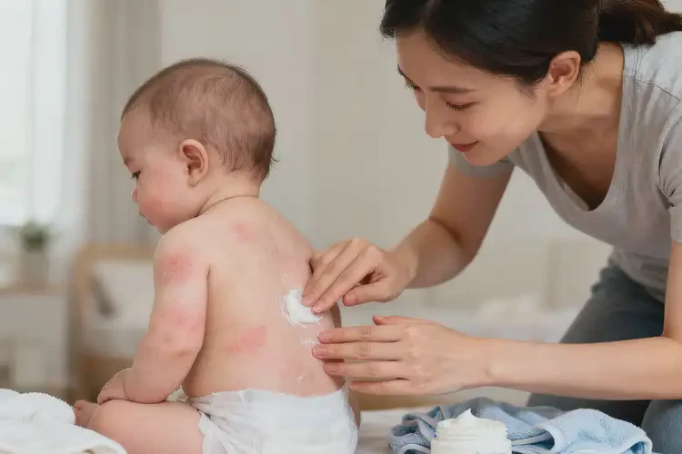 新生兒身上偶爾起濕疹能靠自己自愈嗎(圖3)