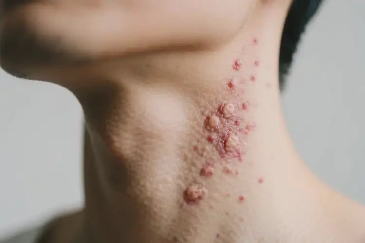 男人脖子上起濕疹能夠徹底治愈嗎(圖2)