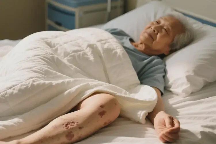 高齡老人大腿出現(xiàn)濕疹能徹底自愈嗎(圖1)