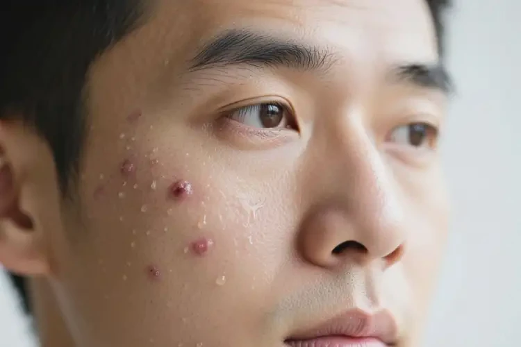 男人臉上偶爾長(zhǎng)濕疹不管它會(huì)自己痊愈嗎(圖1)