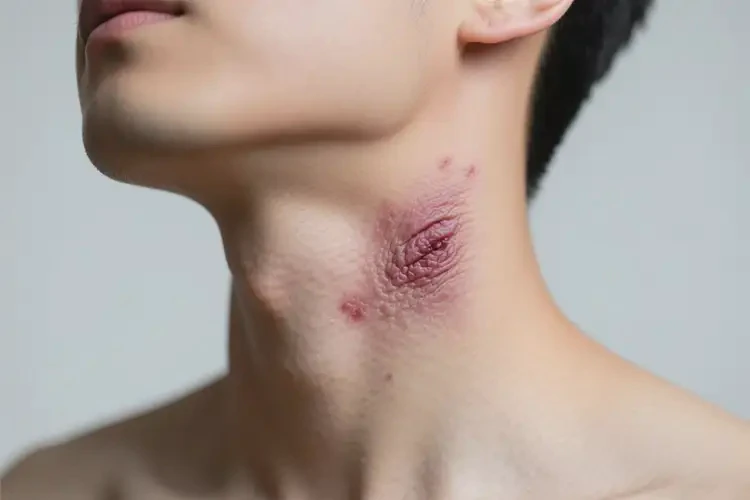 男生脖子上偶爾起濕疹能徹底自愈嗎(圖1)