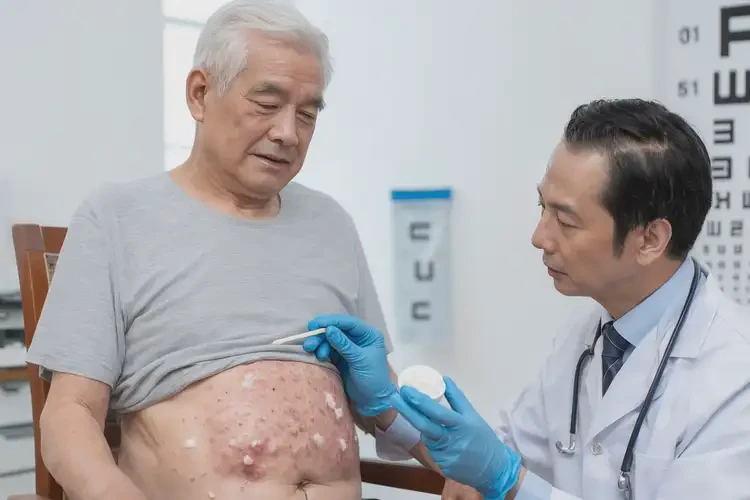 老人肚子上出濕疹能夠徹底治愈嗎(圖3)