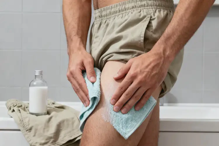 男性大腿起湿疹不管它会自己自愈吗(图3)