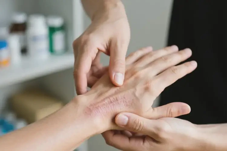 男人手上偶爾起濕疹能夠徹底治愈嗎(圖1)