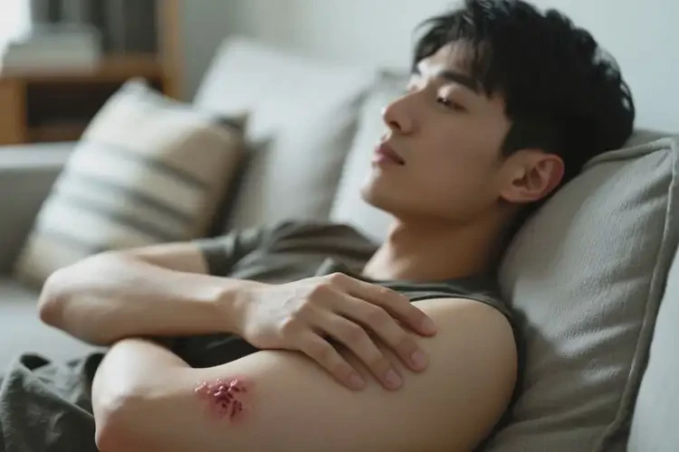 男生手臂上長濕疹能夠徹底治愈嗎(圖2)