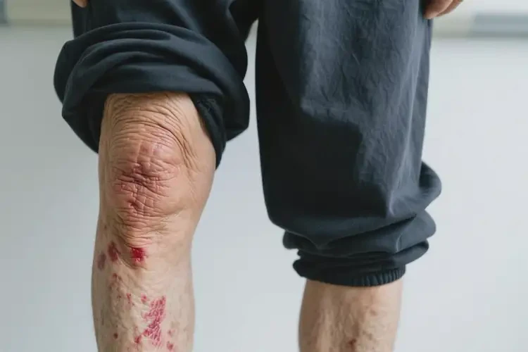 老人大腿上容易起湿疹不管它会自己痊愈吗(图1)