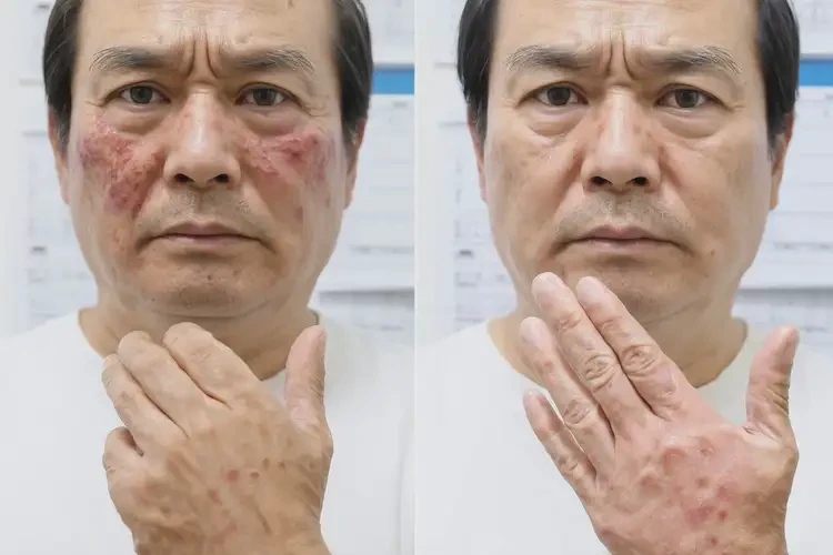 老人臉上容易起濕疹不管它會自己痊愈嗎(圖1)