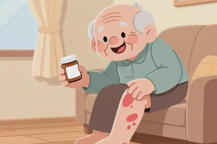 高齡老人小腿上長濕疹不管它會自己自愈嗎(圖1)