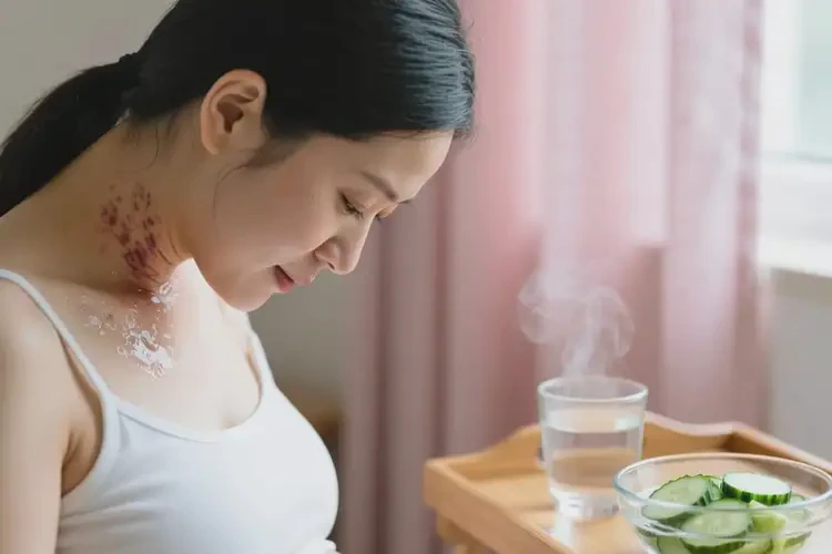 产妇脖子容易起湿疹不管它会自己好吗(图2)