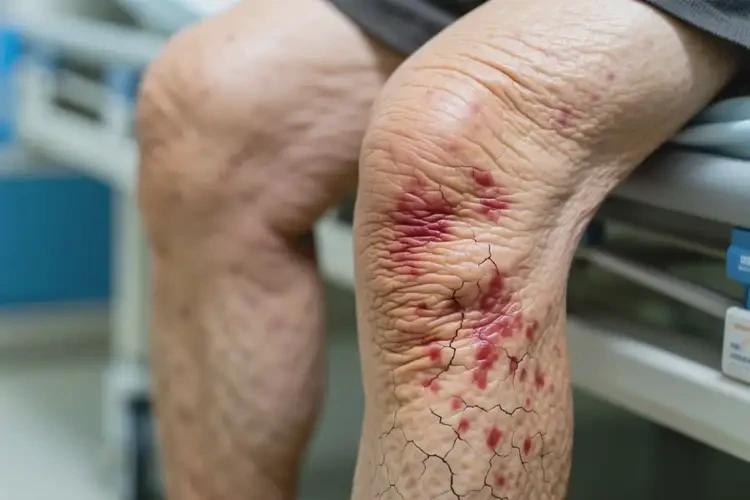 老年人大腿上偶尔起湿疹可以彻底自愈吗(图1)