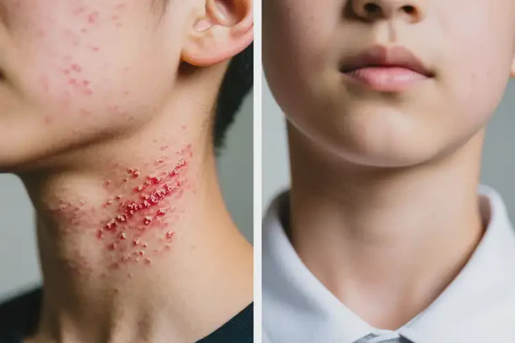 中學生脖子上長濕疹不管它會自己痊愈嗎(圖2)