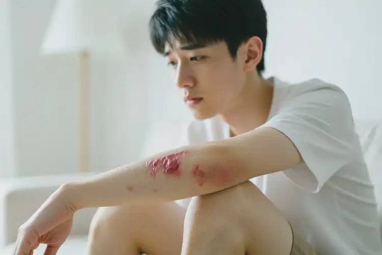 男生手臂上長濕疹能夠徹底治愈嗎(圖4)