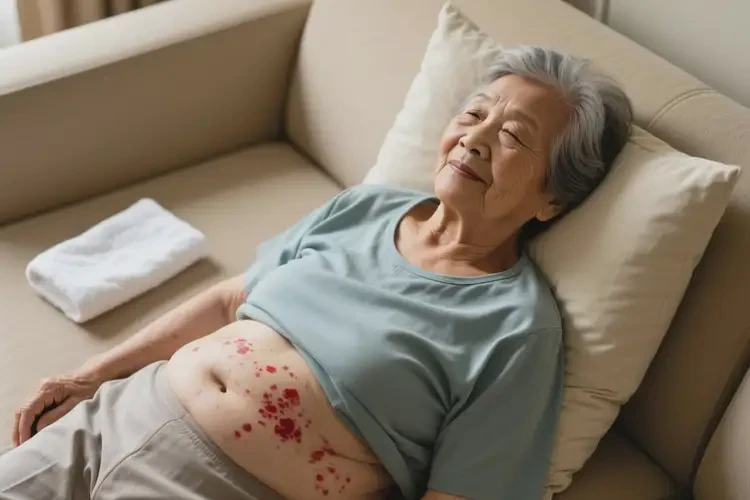 老人肚子上出濕疹不管它會自己好嗎(圖2)