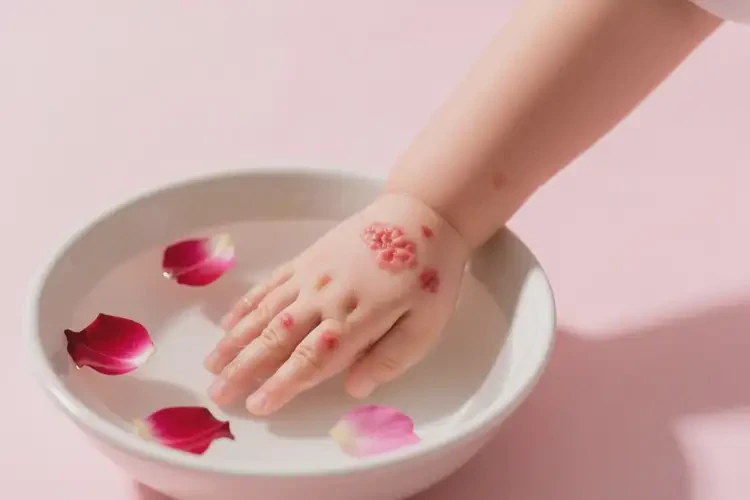 小兒手上出現(xiàn)濕疹不管它會自己自愈嗎(圖1)