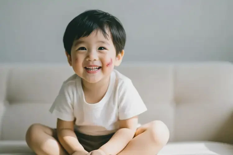 孩子臉上有濕疹不管它會(huì)自己痊愈嗎(圖1)