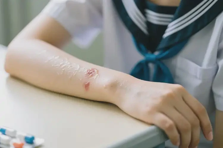 大学生手臂上容易长湿疹可以彻底自愈吗(图1)