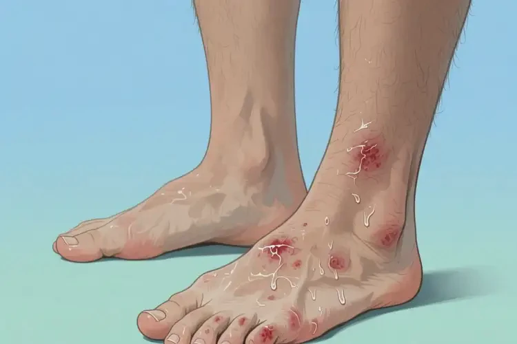 男人腳上出現(xiàn)濕疹可以徹底自愈嗎(圖1)
