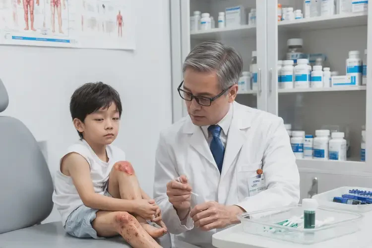 少兒小腿上偶爾起濕疹能靠自己自愈嗎(圖1)