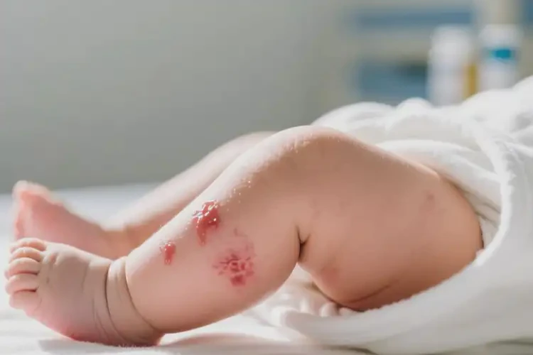 新生儿大腿容易长湿疹不管它会自己痊愈吗(图1)