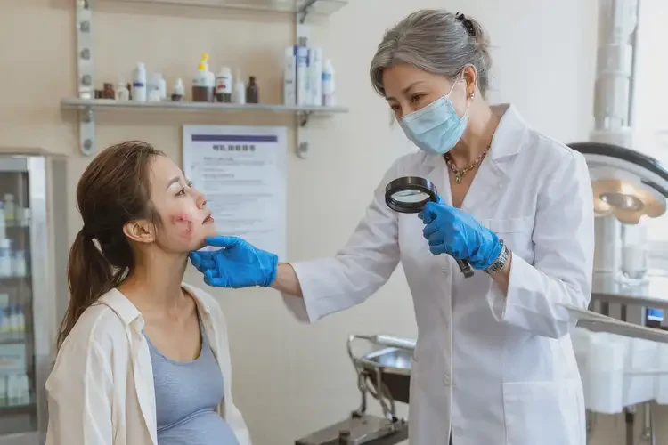 哺乳期媽媽臉上容易長濕疹不管它會(huì)自己好嗎(圖1)