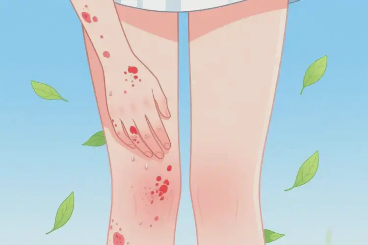 女生四肢出現(xiàn)濕疹不管它會自己自愈嗎(圖2)