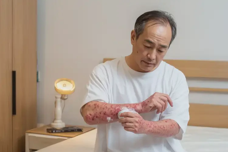 男生身上經(jīng)常起濕疹不管它會(huì)自己自愈嗎(圖1)