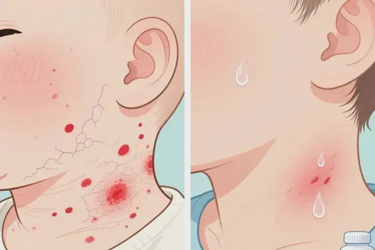 嬰兒脖子容易長濕疹可以徹底自愈嗎(圖2)