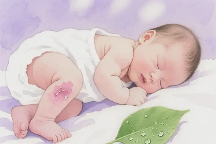 新生兒大腿偶爾長濕疹不管它會自己自愈嗎(圖1)