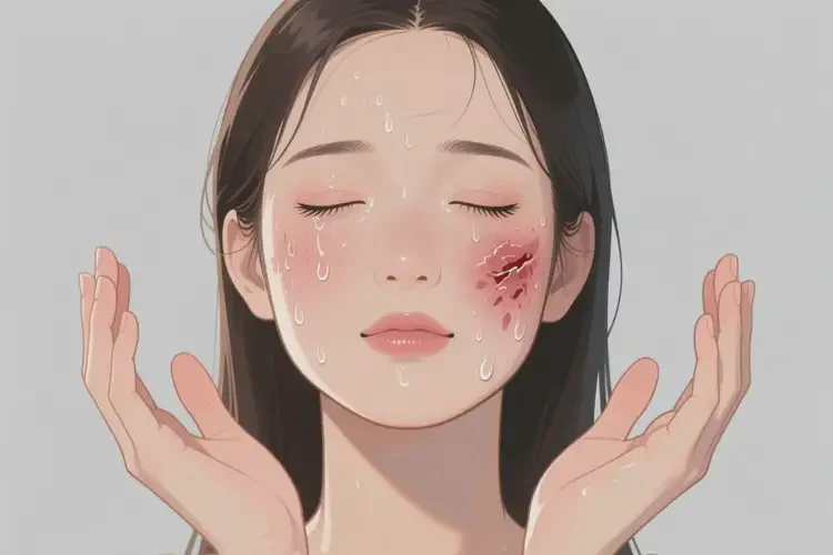 女性臉上容易長濕疹不管它會自己好嗎(圖1)