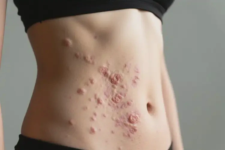 女人肚子上起濕疹不管它會自己好嗎(圖1)