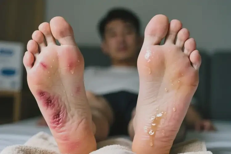 男性腳上容易起濕疹可以徹底自愈嗎(圖1)