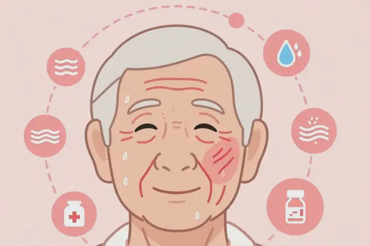 老人臉上容易長(zhǎng)濕疹可不可以根治(圖1)