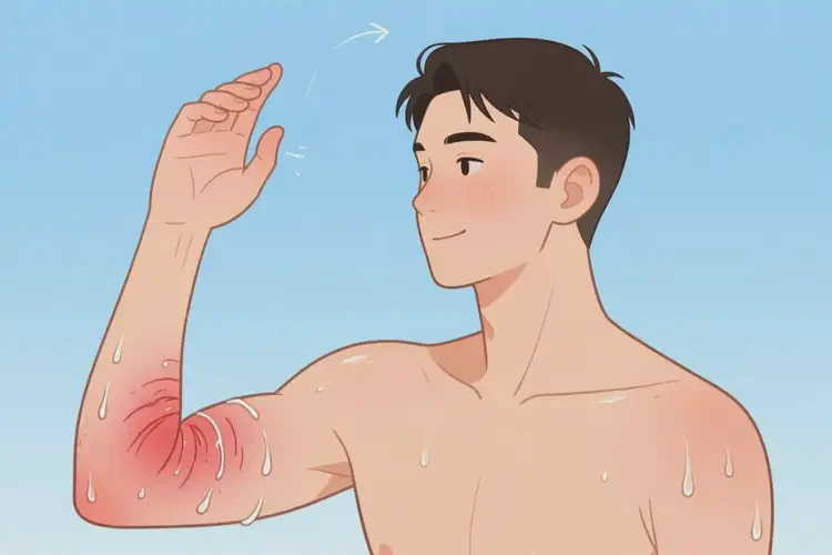 男性手臂上容易起濕疹可以徹底自愈嗎(圖1)