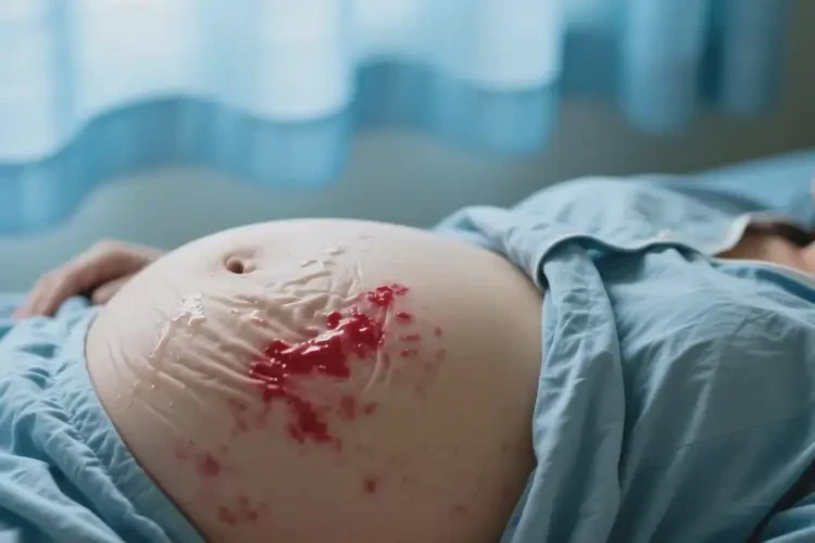 產(chǎn)婦肚子上出濕疹不管它會自己自愈嗎(圖1)