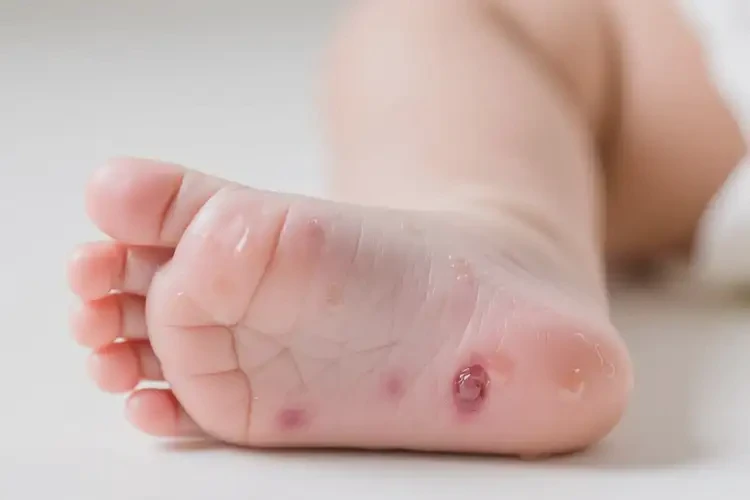 寶寶腳上出濕疹不管它會(huì)自己痊愈嗎(圖1)