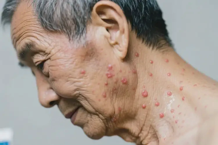 老年人脖子上偶爾長濕疹不管它會自己痊愈嗎(圖1)