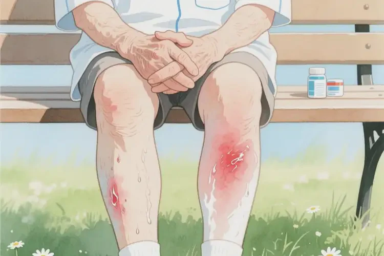 高齡老人小腿上長濕疹不管它會自己自愈嗎(圖2)