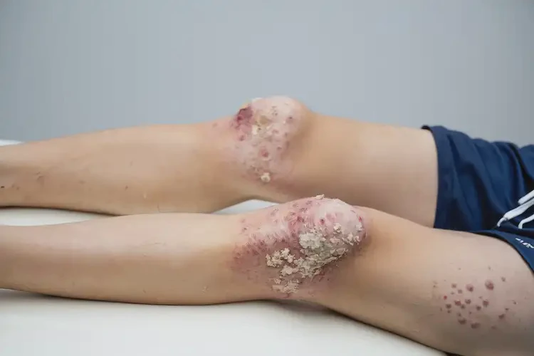 中学生大腿上出现湿疹不管它会自己痊愈吗(图1)