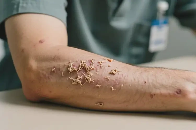 男人手臂長濕疹不管它會自己痊愈嗎(圖2)