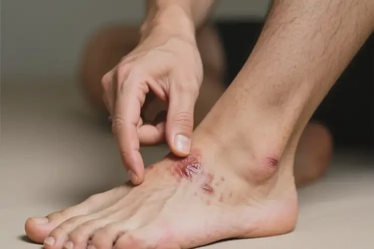 男人腳上起濕疹不管它會自己好嗎(圖1)