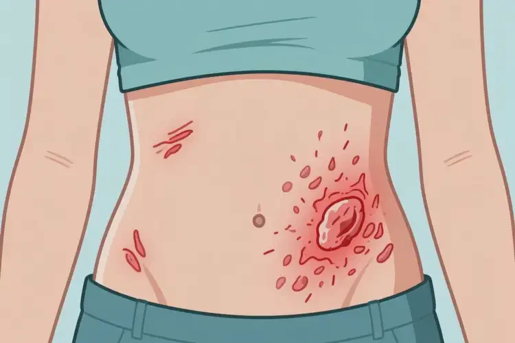 女人肚子上起濕疹不管它會自己好嗎(圖2)