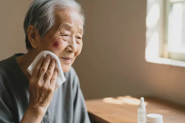 高齡老人面部起濕疹不管它會自己痊愈嗎(圖1)
